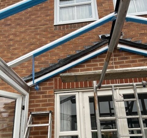 This roof is part-way through a reroof and upgrade